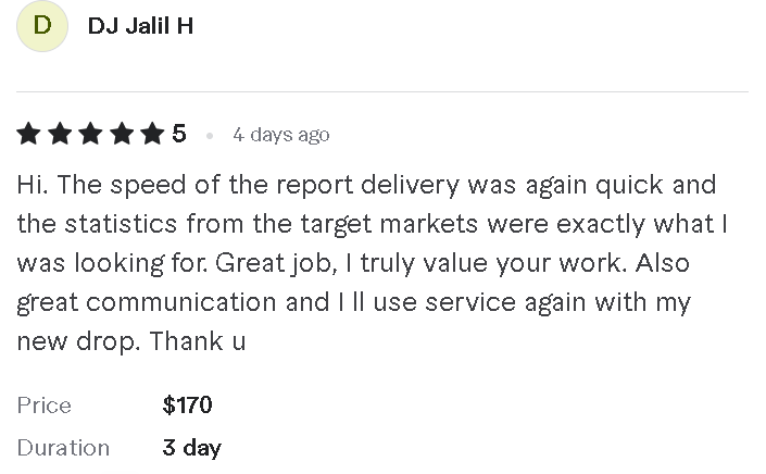 Client review from DJ Jalil H