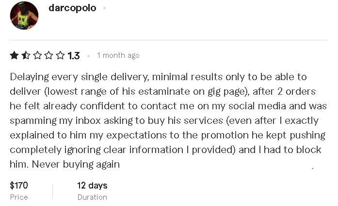 Client review from darcopolo